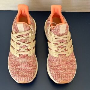 Adidas Girls Ultra Boost Pink and Beige